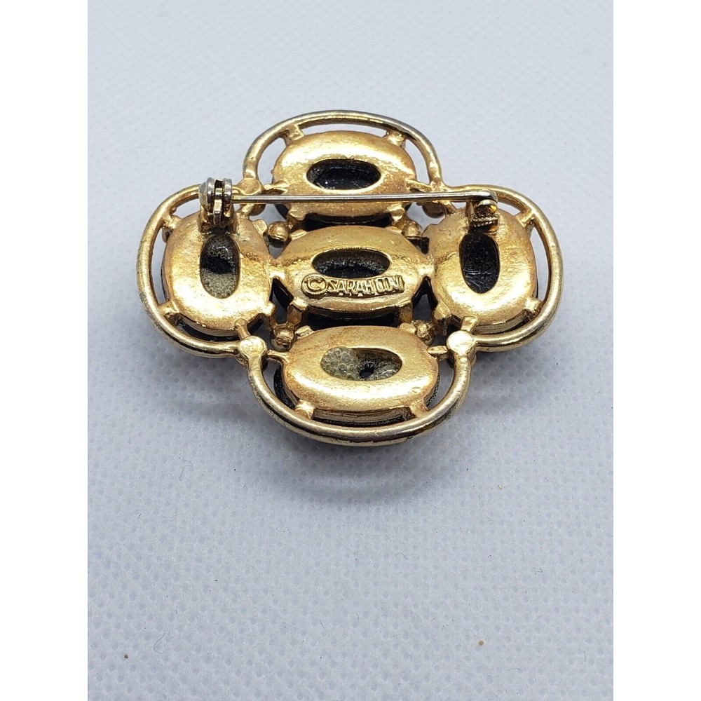 Vintage Sarah Coventry Signed Brooch Pin Light of the East Mosaic 1968 - Picture 3 of 4